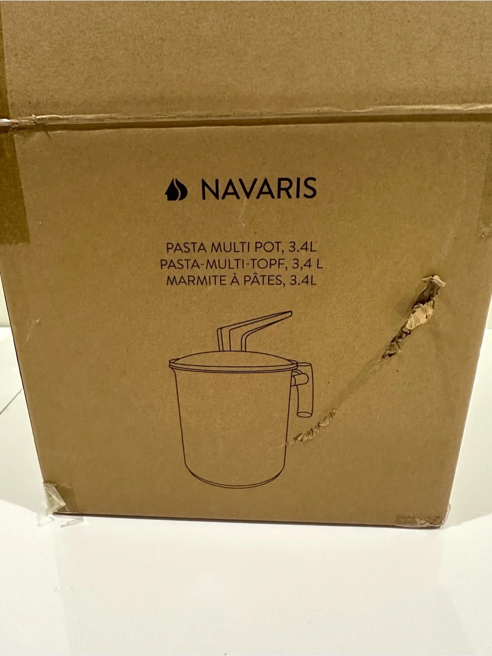New Navaris 3.4L Multi Cooking Pasta Pot w Integrated Strainer & Frying Basket